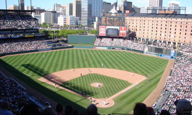 Baltimore Orioles play a lonely game