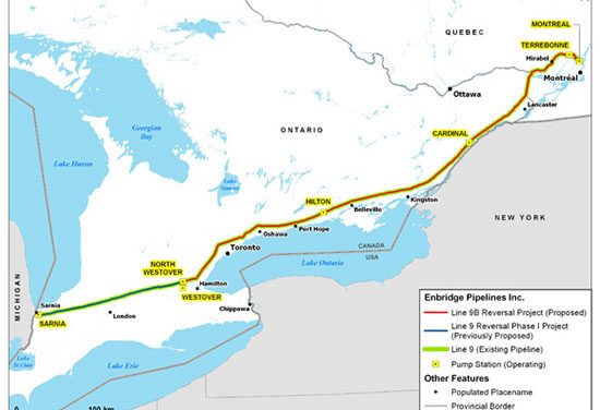 Enbridge Line 9 pipeline approval prompts mixed reaction