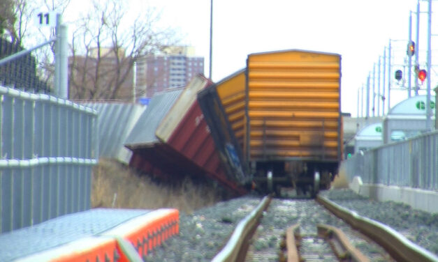 CN freight train derailed at Etobicoke Go Station