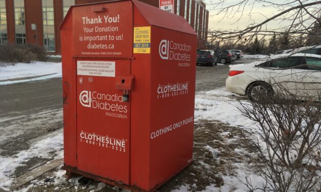 Clothing donation boxes claims another victim