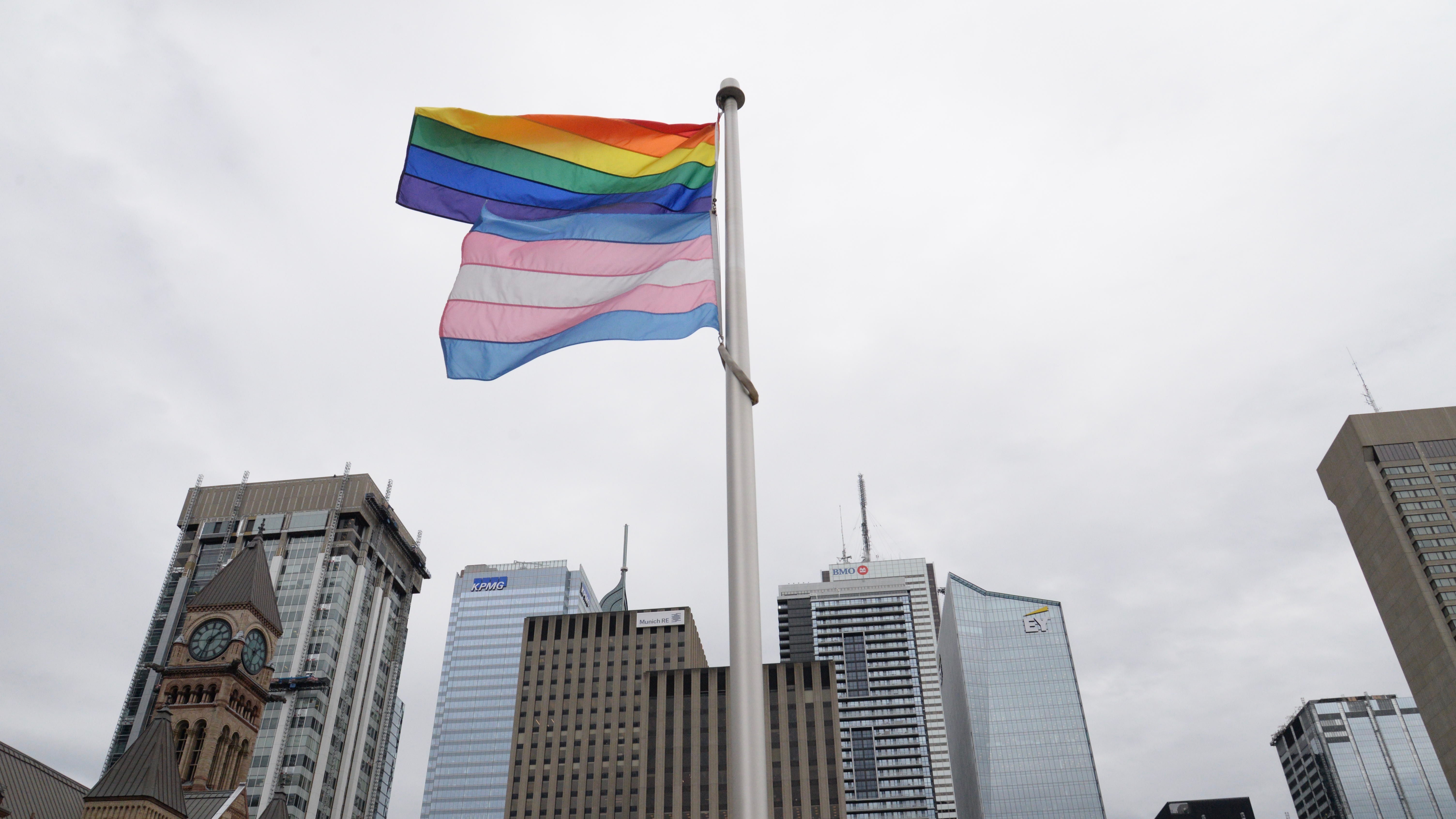 Pride and transgender flags fly at City Hall - Humber News