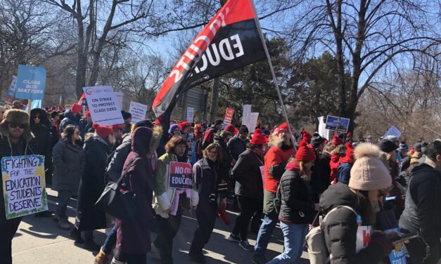 All major teachers’ unions hold province wide walk-out