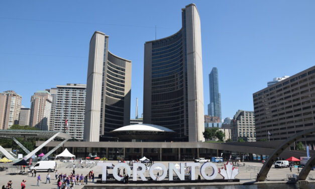 Toronto City Hall prepares to screen visitors at entrance