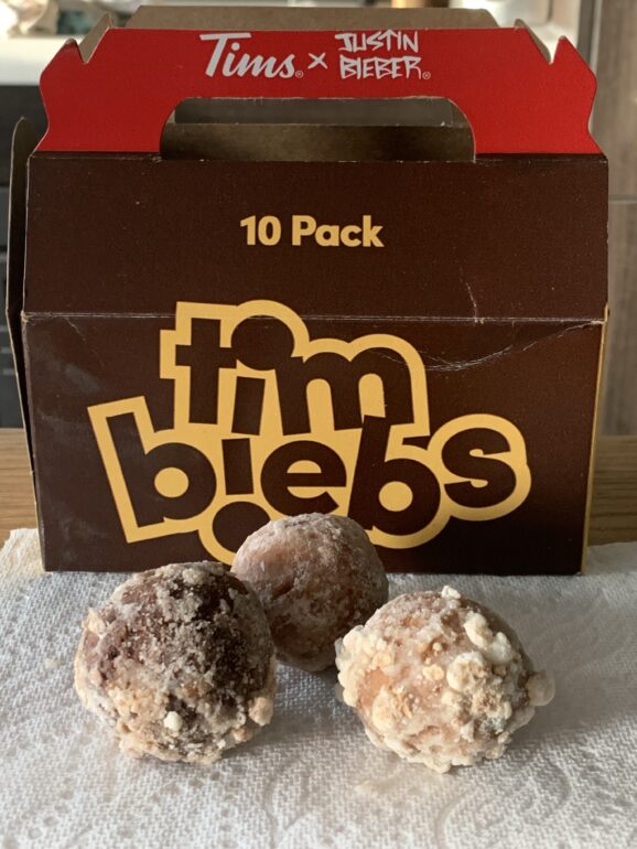 The new Timbit flavours, also known as 'Timbiebs' hit the shelves Nov. 29. The three new flavours are a twist on classic Timbit flavours, chocolate white fudge, sour cream chocolate chip, and birthday cake waffle.