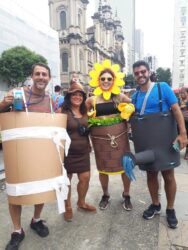 Marlize de Azevedo and her husband, Ronaldo, at a carnival party in 2020.