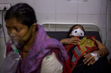 Patients suffering from the coronavirus disease (COVID-19) get treatment April 115 at the casualty ward in Lok Nayak Jai Prakash (LNJP) hospital, amid the spread of the disease in New Delhi, India.