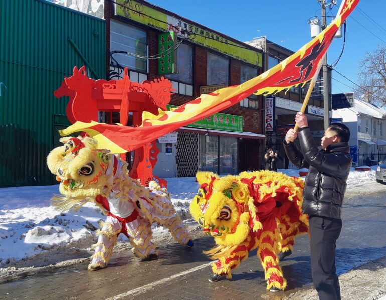 Lion dance in Toronto to mark the Lunar New Year holiday