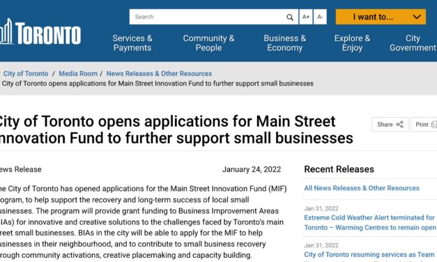 Toronto opens applications for small business funding