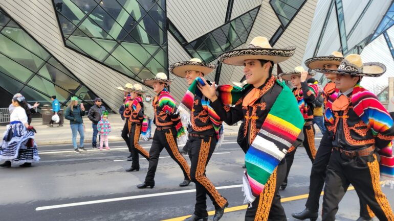 Mexican band presenting at St. Patricks Parade.
