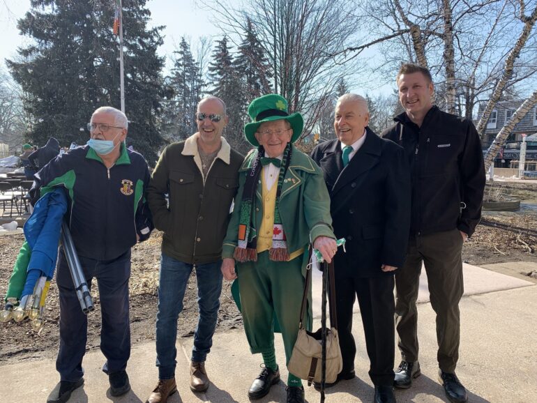 Paschal Brogan, charmingly dubbed The Leprechaun, at Brampton’s City Hall with members of the community.