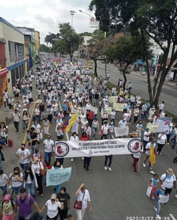 Pro-Life protests in Cali, Colombia, Feb, 27.