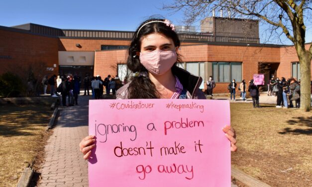 Ontario students walkout of schools protesting the end of mask mandates