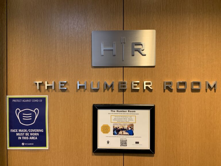 Sign for the Humber Room restaurant