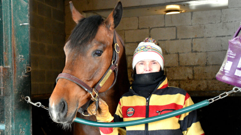 Liz Elder and Chairman Layla at the stables in Woodbine. Wednesday, April 20th.