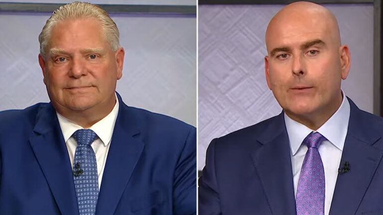 Doug Ford and Steven Del Duca are seen side by side.