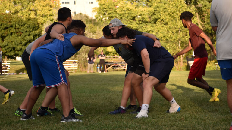 awks practice scrum ahead of game vs Durham