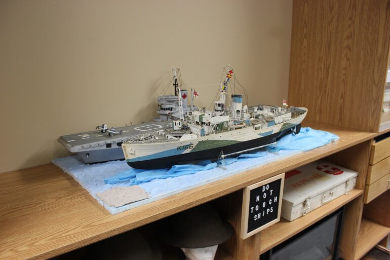 Model ships on display