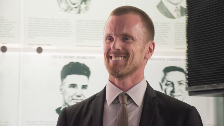 Former Vancouver Canucks forward, Daniel Sedin at the ring ceremony at the Hockey Hall of Fame in Toronto on Nov. 11 2022