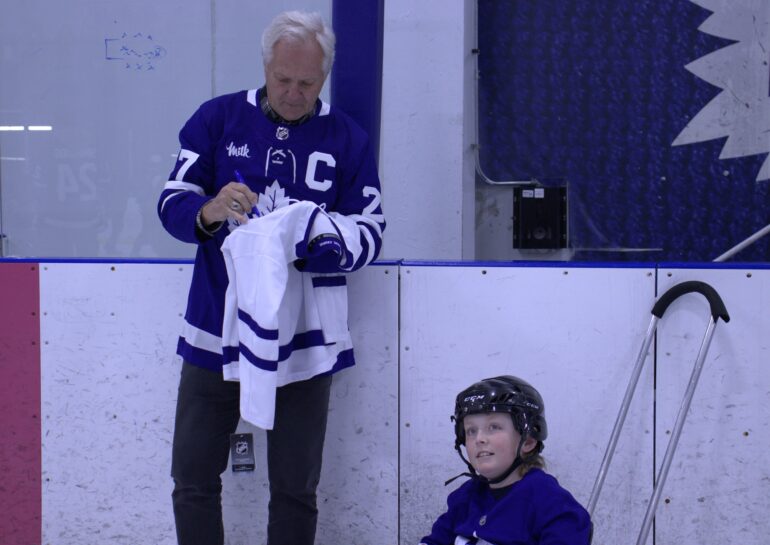 Retired Leafs legend Darryl Sittler joined the current Leafs as part of a fundraiser for Easter Seals. Fans had the opportunity to take pictures, get autographs and chat with hockey heros.