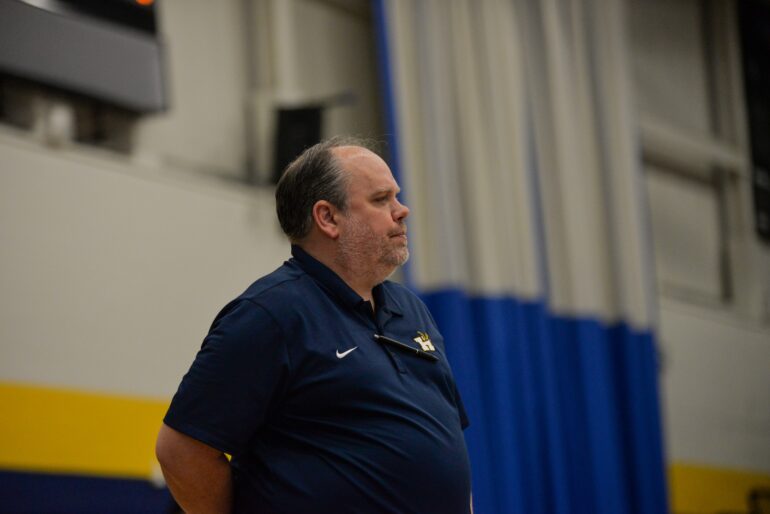 Wilkins stood up from the bench to oversee the team when the Fanshawe Falcons was narrowly after the Hawks.