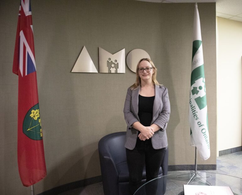 Amber Crawford, Policy Advisor for Association of Municipalities, said that their concern with Bill 23 More Homes Built Faster is the shift of cost from developers onto taxpayers, and less conservation authority when building.