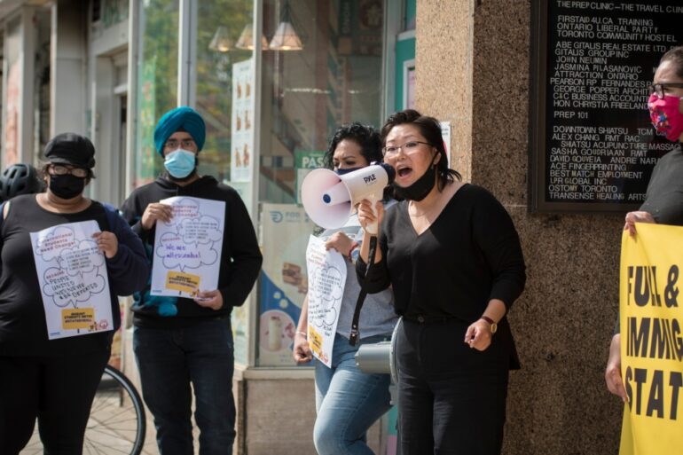 Sarom Rho, an organizer for the group Migrant Workers Alliance, is calling on the federal government to find a permanent solution for post-graduate work permits. Photo Credit: Migrant Workers Alliance for Change