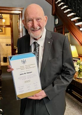 John Harper, 79, won an Ontario Senior Achievement Award in January for his dedication to volunteer work in the East York community.