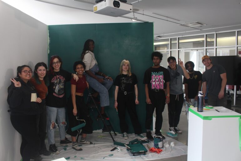 Visual and Digital Arts students from Humber Lakeshore preparing Nuance Exhibition.