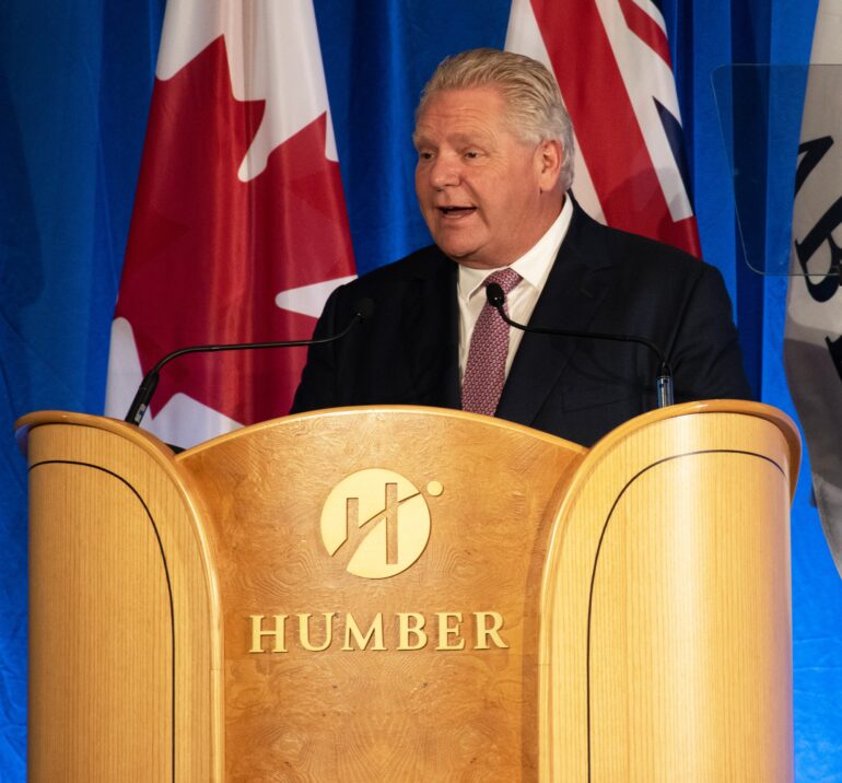 Ontario Premier Doug Ford at Humber College north campus.