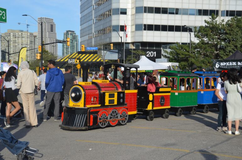 Night Market Toronto's colourful train ride for kids and their parents.