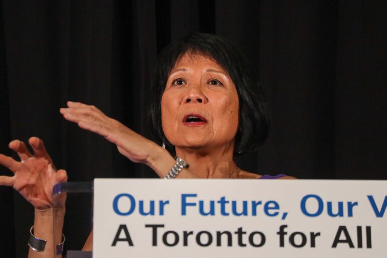 Toronto mayoral candidate Olivia Chow, participate in the debate co-hosted by United Way Greater Toronto, The Toronto Star and Toronto Metropolitan University on May 31, 2023.