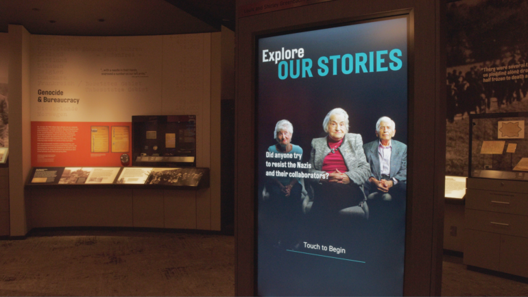 The museum has 11 testimony stations and four galleries that present photographs, artifacts and stories of the Holocaust survivors.