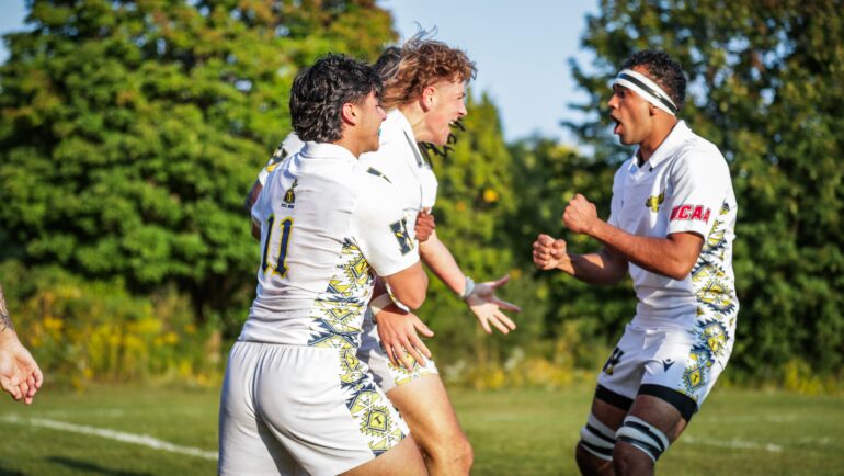 Humber Hawks men's rugby team wore the new Truth and Reconciliation jersey at their first home game of the season