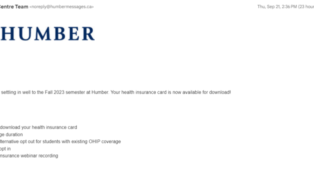 TALES FROM HUMBER: Humber’s delay in health insurance info cost me money