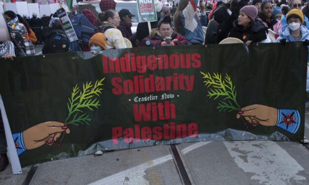 Thousands rally downtown calling for a cease-fire in Palestine