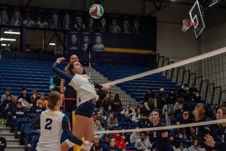 Left-side hitter Cassidy Andrews, helped the team win finishing with nine kills and 10 attacks.