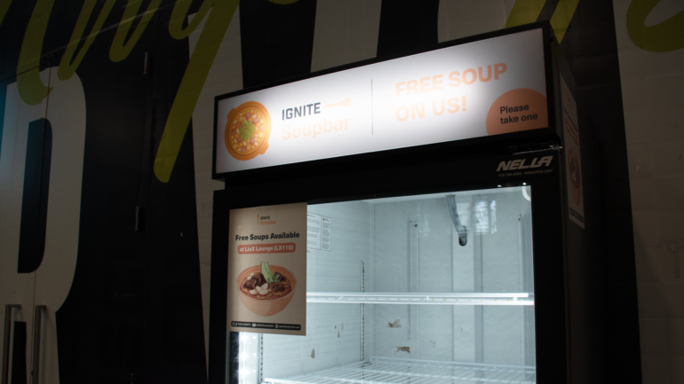 The fridge for frozen soup from IGNITE sits empty on Jan. 25.
