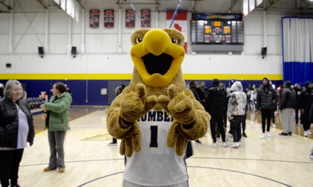 Howie the Hawk, the mascot who hypes Humber spirit