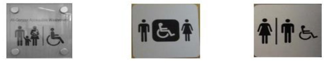 An image from a Humber Communique newsletter shows three different types of signs used for gender-neutral washrooms at North and Lakeshore campuses.