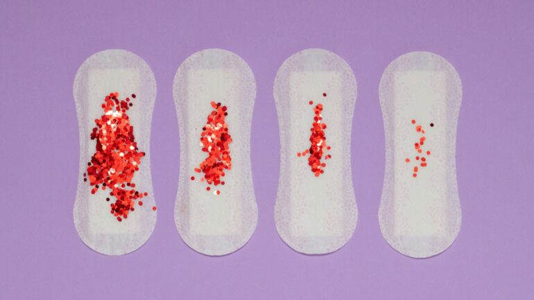 Menstrual pads depicting menstrual cycle.