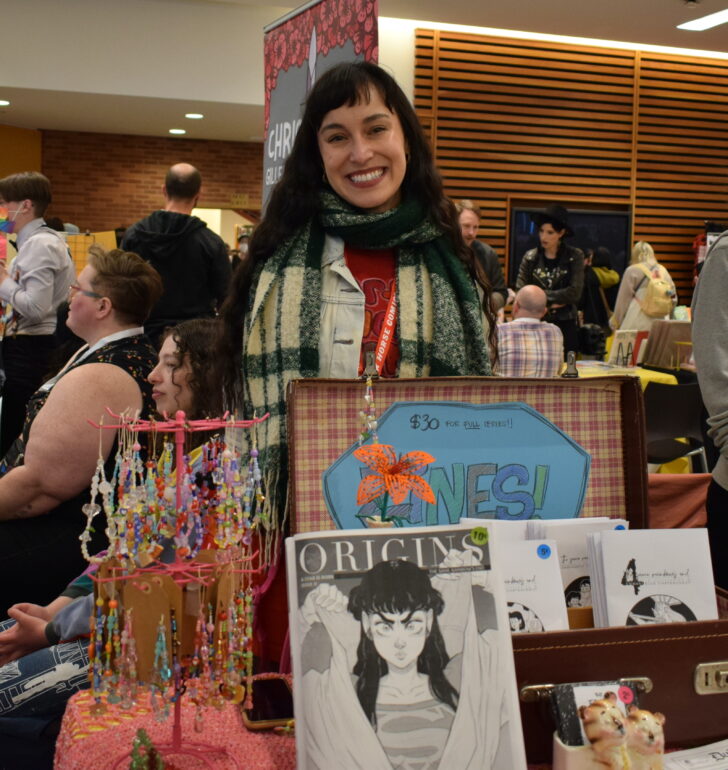 A photo of comic artist Emanuelle Châteauneuf  who tabled for the second time at Toronto Comic Arts Festival last weekend.