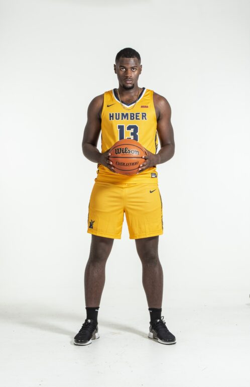 Roster photo of Jamani Barrett in his Humber Basketball jersey.