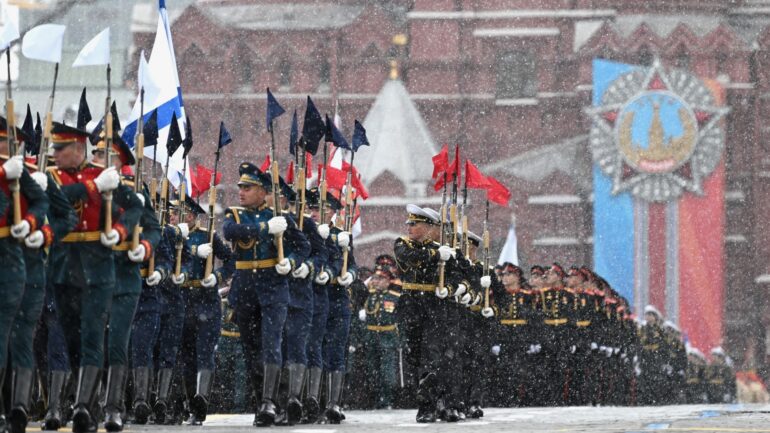 Members of the Armed Forces of the Russian Federation take part in the Victory Day Parade. May 9, 2024.